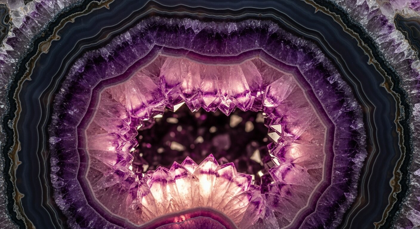 Macro of an amethyst geode, the stone Eternal Life is named for